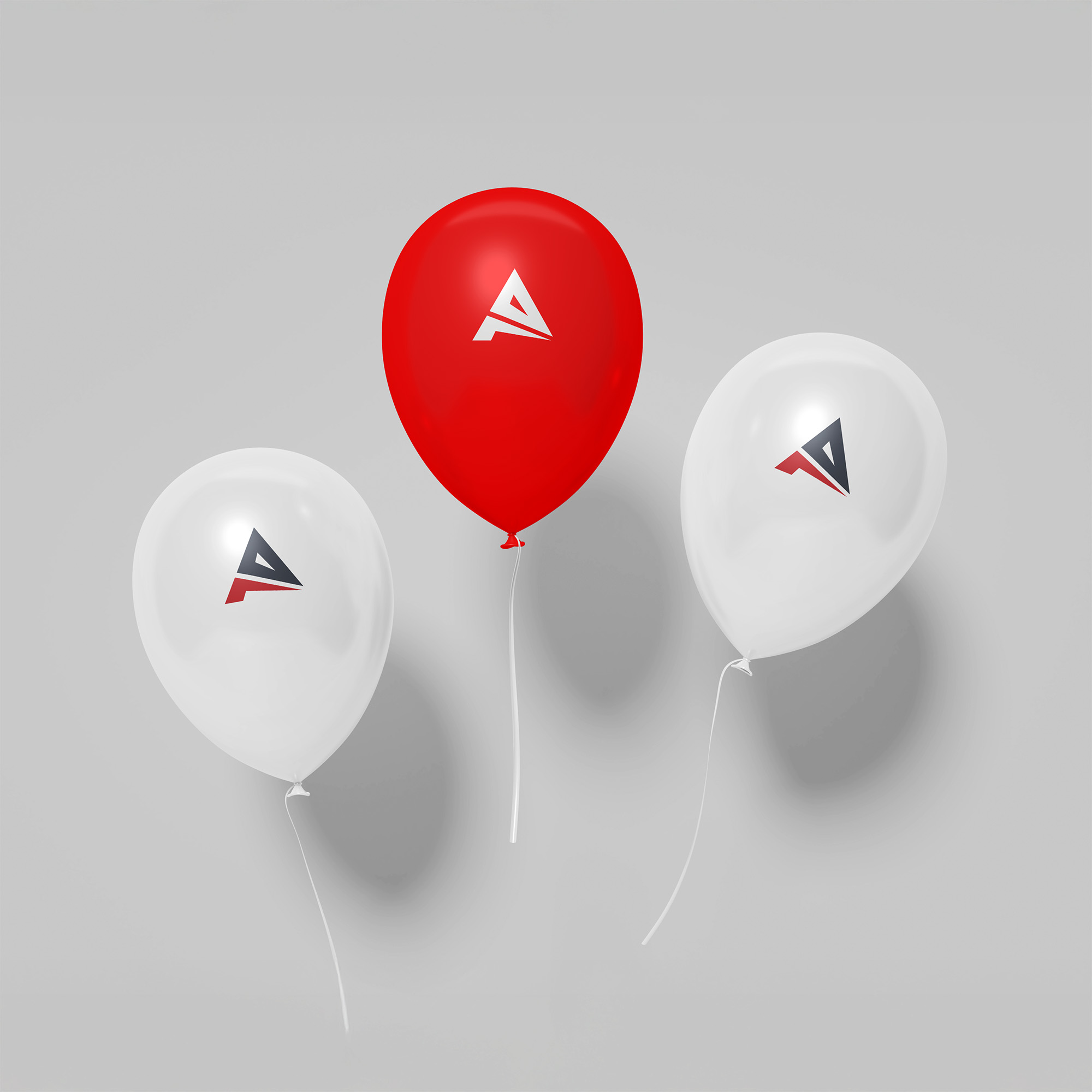 Action8 red white balloon printing event branding KSA