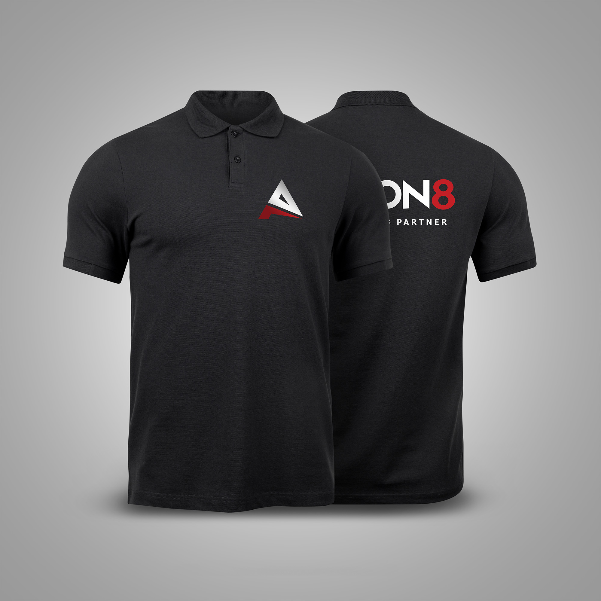 Black Polo Shirt Custom T-Shirt Printing Services Front and Back Branding