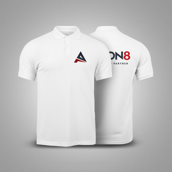 White Polo Shirt Custom T-Shirt Printing Services Front and Back Branding
